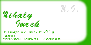 mihaly imrek business card